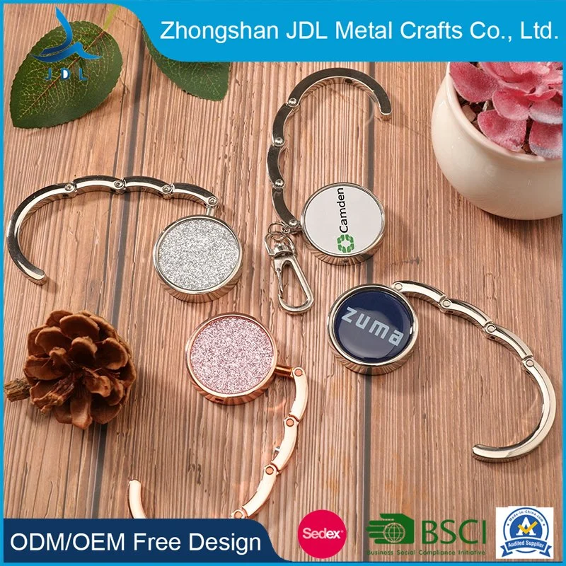 Wholesale Metal Crafts Fashion Promotional Royal Crown Bag Hanger Meta Folding Purse Hook